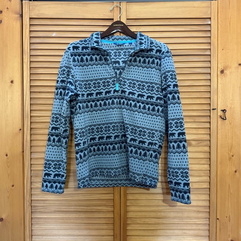 Chubbies Gray and Teal Patterned Pullover XS
